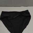 Blooming Jelly Womens High Waisted Bikini Bottoms Tummy Control Swim Suit Brief Drawstring Ruched Bathing Suit Bottom (X-Large, Black)