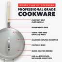 GreenPan x Bobby Flay 4.5QT Nonstick Saute Pan with Glass Lid, PFAS-Free Diamond Ceramic, Induction Suitable, Stay-Cool Silicone Handle, Easy Clean Dishwasher & Oven Safe, Cream