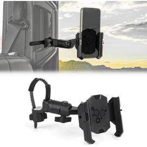 A Pillar Grab Handle Phone Mount Adjustable Phone Clip Phone Holders Compatible with Jeep/Bronco/F-150/F-250/F-350/Chevrolet Silverado/GMC Sierra/Dodge Ram/Land Cruiser Fit for iPhone 16 15 14