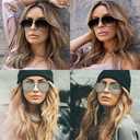 SORVINO Aviator Sunglasses for Women Classic Oversized Sun Glasses UV400 Protection (A-2pack-Black+Fade, 60)
