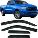 2019-2025 Tape-On Rain Guards for Dodge RAM 1500 Quad cab only Side Window Visor Deflectors Durable Tinted Shades 2019 2020 2021 2022 2023 2024