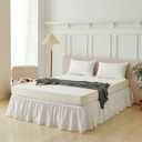 Bed Skirt Queen Size Ruffled Bed Skirt with Split Corners, Queen Bed Skirts 18 Inch Drop with Platform, White, 18'' Queen