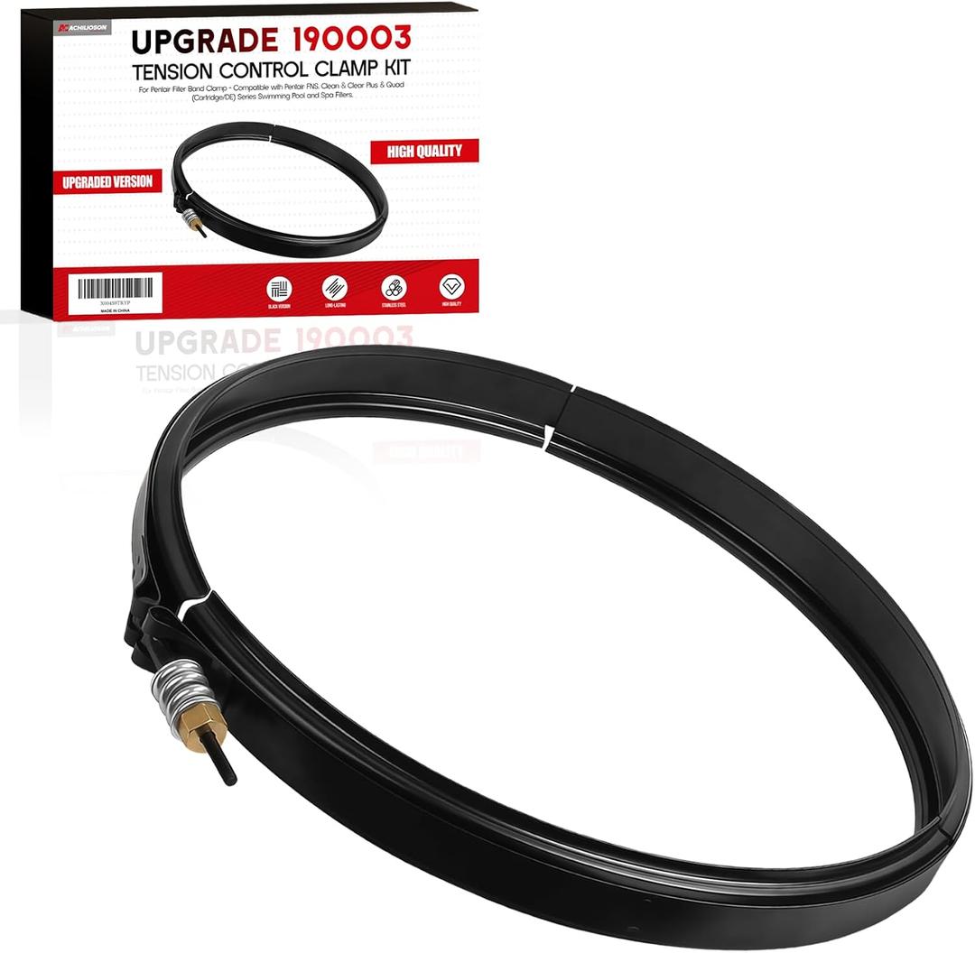Upgrade 190003 Tension Control Clamp Kit for Pentair Filter Band Clamp - Compatible with Pentair FNS, Clean & Clear Plus & Quad (Cartridge/DE) Series Swimming Pool and Spa Filters