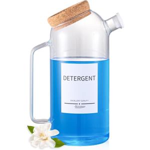 60oz Liquid Laundry Detergent Dispenser with Lables,Glass Laundry Detergent Dispenser,Laundry Detergent Container Laundry Liquid Dispenser