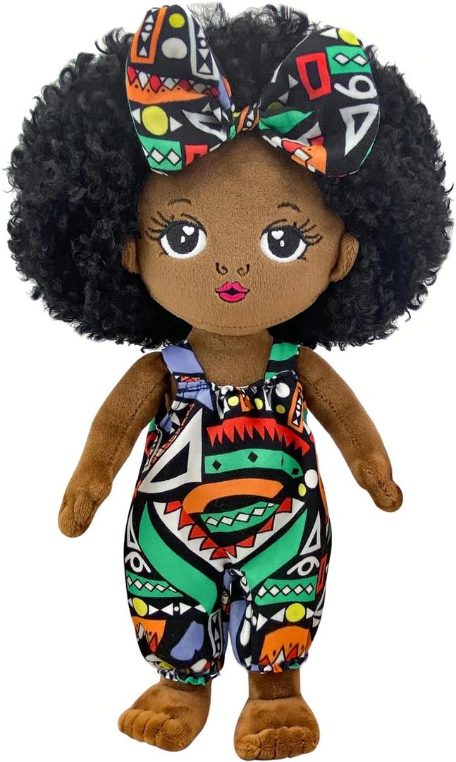 Black Baby Doll s Soft Doll, 12 Black Dolls African American Ba by Dol l Soft Baby Doll,Plush Doll s Girls Black Baby Dolls for Christmas