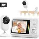 Baby Monitor with Camera and Audio, Baby Monitor No Wifi with Clip for Crib & Stand, Portable 2.8’’ HD Monitor 1080P Video, NightVision, VOX, 2-Way Audio, Temp Sense & Lullabies, SD card Includ