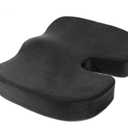 Seat Cushion for Office Chair- 100% Memory Foam, Firm Coccyx Pad - Tailbone, Sciatica, Lower Back Pain Relief - Contoured Posture Corrector for Car, Wheelchair, Computer and Desk Chair
