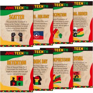 WATINC Juneteenth History Inspirational Poster - 8pcs Black History Month Classroom Decorations, June 19th African American Freedom Day Learning Materials Bulletin Board Wall Decor School Supplies