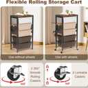 Rolling Cart with Drawers, Rolling Storage Cart with Large Plastic Drawers & Wooden Tabletop, Utility Cart with Pegboards & Basket, Storage Drawers Cart for Living Room, Classroom, Bedroom, Office