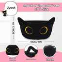 3 Pack Small Black Cat Storage Baskets for Organizing,Woven Decorative Gift Basket, Nursery Shelves Rope Cotton Storage Bins for Gifts Empty, Mini Burr Baby Shower with Handles,7 IN
