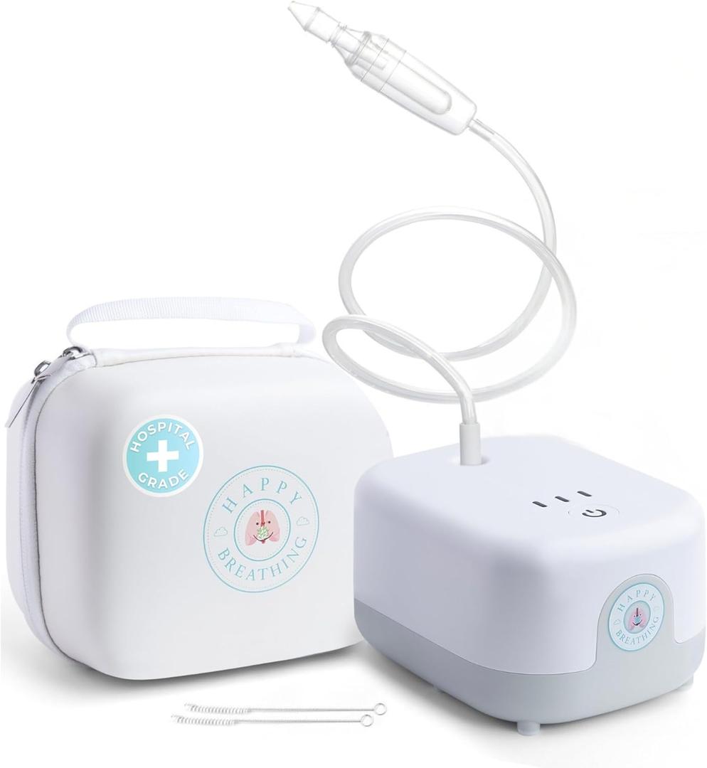 Hospital Grade Nasal Aspirator For Baby  Electric Nose Sucker for Baby & Toddler with 3-Level Suction, Portable & Rechargeable Mucus Removal for Breathing Relief, Cordless Booger Sucker & Snot Sucker