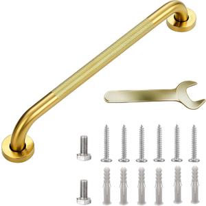24" Gold Bathroom Wall Grab Bar, 1 Pack, 500 lb Heavy Duty for Seniors