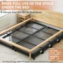 Somdot Under Bed Storage with Wheels, 2 Pack Bed Storage Containers with Dividers & Clear Lids, Easy Pull-out Metal Drawer for Clothes, Shoes,Toys, Blankets (Black)