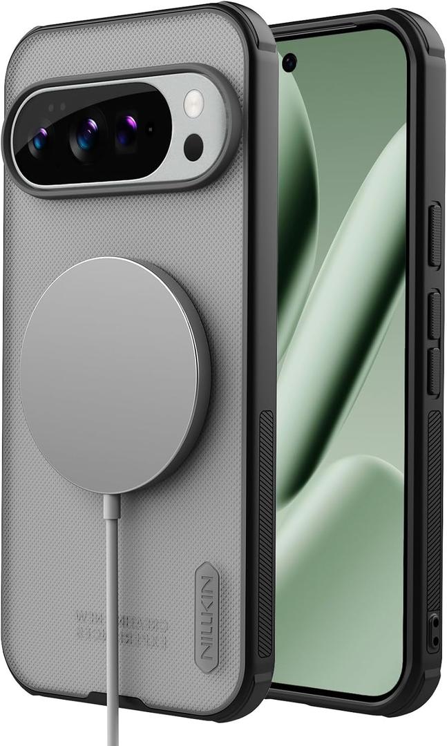 Nillkin for Google Pixel 10 Pro XL Magsafe Case, Built-in Magnets Compatible with MagSafe, Thin Slim Fit, Shockproof Protective, Phone Case for Pixel 10 Pro XL 6.8-inch, Transparent Black