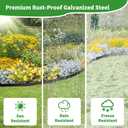 Landscape Edging, 32.8ft (10 Packs) Galvanized Steel Garden Edging Border, Hammer-in Metal Lawn Edging for Landscaping, Yard, Flower Beds and Paver Edging