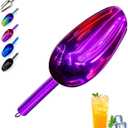 Metal Ice ScoopKitchen Ice Scooper for Ice Maker,Stainless Steel Small Ice Scooper for FreezerKitchen Gadgets Cookie Flour Pet Dog Food Scoop (Purple, 3 OZ)