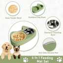Slow Feeder Dog Bowls, Stainless Steel Water Bowl, Slow Eating Dog Bowls Breed Set, Slow Feeder Dog Puppy Bowls Anti-Choking for Medium Small Breed Size Dogs and Cats, Green