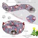 Cat Tunnel Christmas Tree Skirt, Cat Tunnel Bed, Cat Donut Tunnels Bed for Indoor Cats, with Washable Cushion, Hanging Toy Ball, Christmas Tree Protector & Decoration