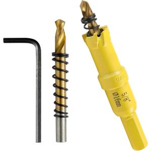 4PCS Carbide Hole Saw Kit for Metal,5/8"(16MM) TCT Hole Saw Set with Titanium-Plated Upgrade Pilot Drill bits for Stainless Steel,Hard Metal,Wood, Plastic,Iron