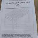 Camaflexi Tribeca Solid Wood Low Loft Bed Frame / 14 Wood Slats and 2 Center Supports / No Box Spring Necessary / Easy Assembly / Full - White, T1303F