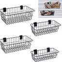4Pcs Large Slatwall Baskets Ventilated Metal Slatwall Basket Mounted Storage Baskets Hanging Slatwall Accessories for Shops,Rooms,Garage Storage Display on Slatwall Panels
