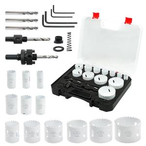 Hole Saw Kit Bi Metal, with 3/4" to 2-1/2" 22 PCS Saw Blades in Case, Hole Saw Set for Metal, Wood and Plastic, with Clean and Smooth Cutting Edge, Fast Chip Removal