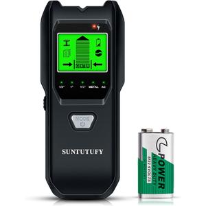 Stud Finder Wall Scanner - 5 in 1 Electronic Stud Detector with Upgraded Smart Sensor, Audio Alarm and HD LCD Display for the Center and Edge of Wood, AC Wire, Metal and Studs Detection(Frosted Black)