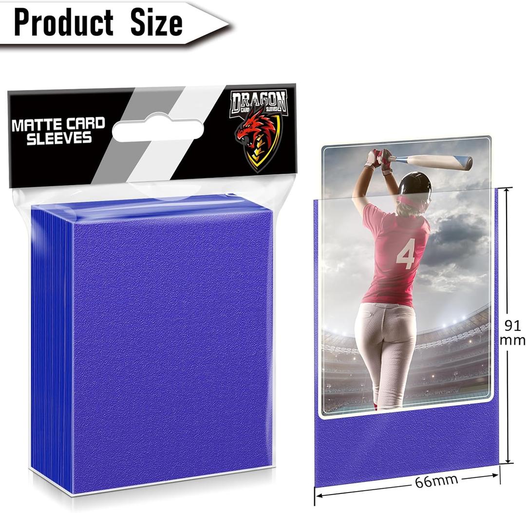 600PCS Card Sleeves for Collectable Gaming Cards, Matte Card Protectors Sleeves for Baseball Cards, Game Cards and Trading Cards (6 Colors)