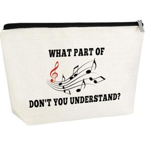 4 x Music Themed Gifts for Women Music Lovers Makeup Bag Appreciation Gifts for Women Music Teacher Cosmetic Bag Singing Gift for Her Female Daughter Sister Friend Bff Travel Pouch