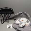 HKAI Baby Bouncer, Portable Baby Bouncer Seat for Babies 0-18 Months, 100% Cotton Fabrics, 3 Modes of use with Rocker and Stationary Options, Infant Rocker Chair with Hanging Toys- Purple