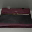 LOVEVOOK Laptop Bag for Women 17.3 Inch Laptop Tote Work Bags Professional Leather Computer Briefcase Waterproof Handbag Shoulder Large Capacity Business Teacher Office Crossbody Purse (Black/Purple)