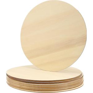 15 PCS 16 Inch Wood Circles, Unfinished Wood Rounds Large Wood Circle Blanks Wooden Circle Cutouts, Round Wood Discs for Crafts, Door Hanger, Pyrography and Painting