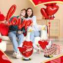 Valentine's Day Porch Goose Outfit Cute Dress Clothes Costume for 23" Gooses Statue Decoration Garden Lawn Outdoor(2 Set, Red Heart)