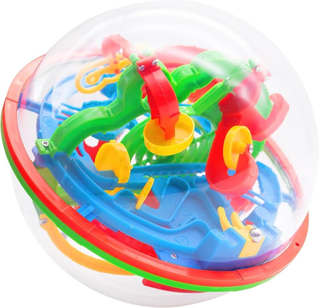 3 Otters 3D Maze Ball, Brain Teaser Puzzle Ball for Boys Maze Sphere Game Education Toy for Gifts Classroom Prize