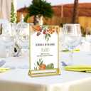 Dynta Acrylic Sign Holder 4x6 8 Pack Double Sided Clear Plastic Display Stands, Tabletop Menu Holder, Flyer Display for Wedding, Party, Restaurant, Office, Retail (Gold Frame)