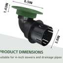 422G Pop Up Drainage Emitter with Elbow Adapter | Fits 3 & 4 Inch Drain Pipes, Works with Catch Basins Yard Lawn Drainage SystemsGreen