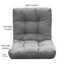 QILLOWAY Outdoor Seat/Back Chair Cushion Tufted Pillow, Spring/Summer Seasonal Replacement Cushions - Set of 2 (Grey) (Set Of 2 (1Pack))