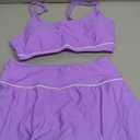 Pink Queen High 2 Piece Bikini Swimsuit Set Bathing Suit (Small, Light Purple)