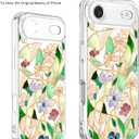 Unov for iPhone Air Case, Clear with Design, Slim Fit Good Grip, Embossed Phone Case, Shockproof Protective Cover, Raised Camera Protection, Soft TPU, Stained Glass Flower