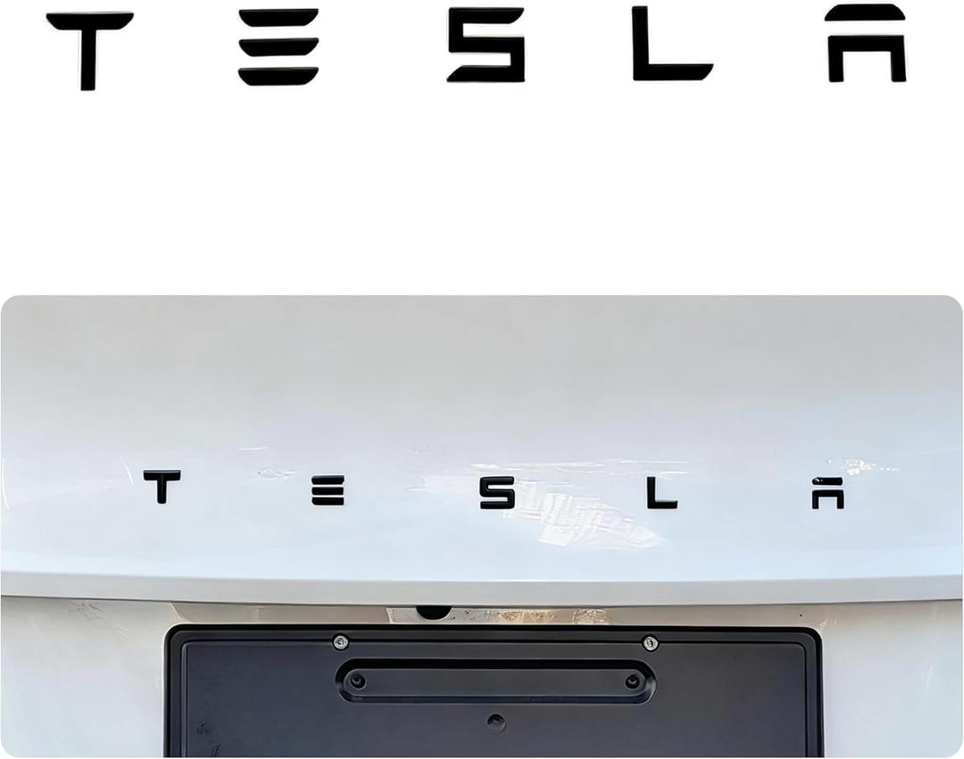 for Tesla Tailgate Insert Letters Emblems ABS Material Compatible with Tesla Model 3 Y S X Series Accessories (Matte Black)