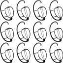 MANCHAP 12 Pack 15 Inch Black Wig Hanger, Plastic Hanging Wig Head Stand for Multiple Wigs and Hats
