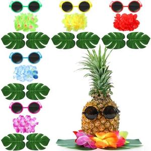 Rotatingpals 6 Sets Hawaiian Table Centerpieces Pineapple Luau Party Table Decorations Tropical Decor for Beach Summer Party