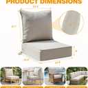 Patio Furniture Cushion Set, 24 x 24 x 6 Replacement Outdoor Chair Cushions for Patio Furniture with Removable Cover, Buckle straps, 30D High Density Sponge Filling Wicker Chair Cushion, Beige, 24x24x6 Inch | 2 Pack
