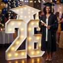 2026 Graduation Decorations - 4FT Marquee Light Up Number For 2026 Graduation Party Decorations Suitable For Decoration At Kindergarten, Preschool, High School, And College Graduation Parties