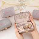 Small Travel Jewelry Box for Women - Trendy Birthday, Valentines, Christmas and Graduation Gifts for Girls, Teens, Kids, Besties, Lovers, Niece and Granddaughters-Champagne