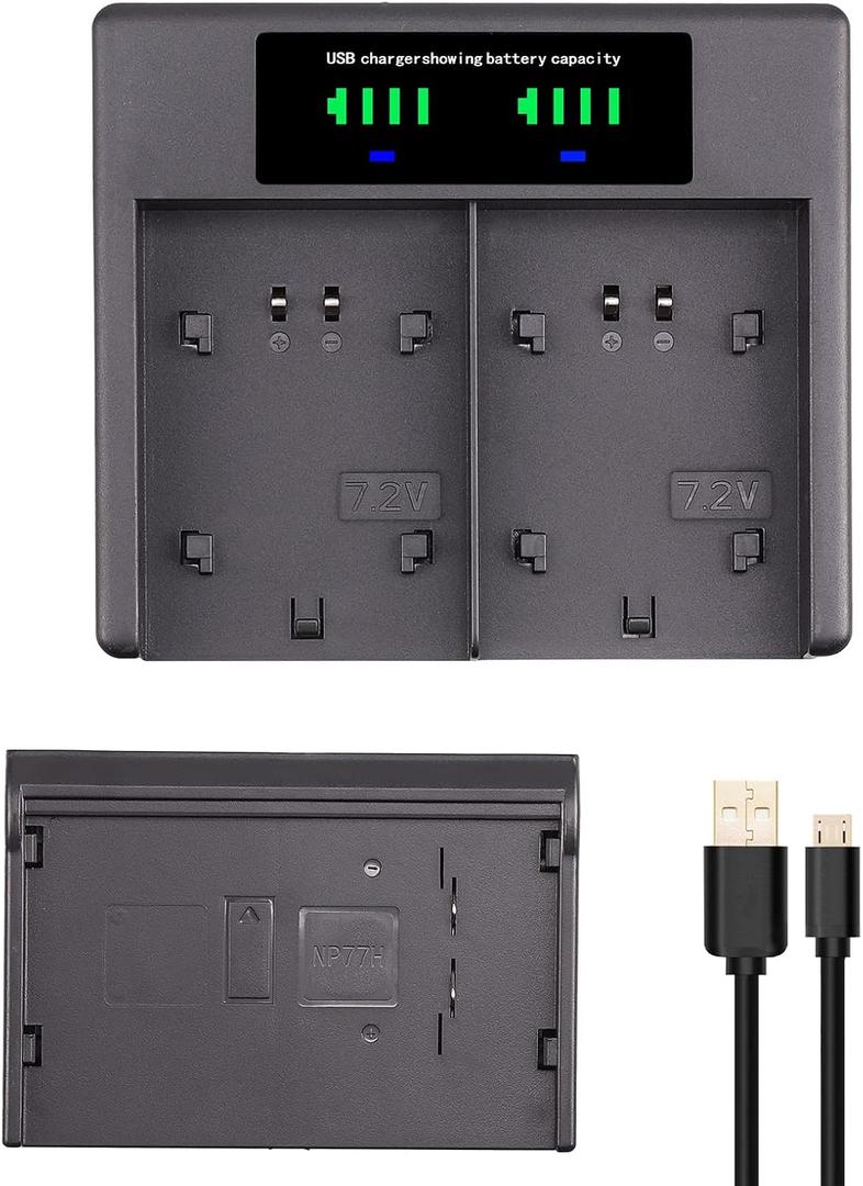 FocusFoto LCD USB Battery Charger NP-77H for NP-55 NP-33 NP-68 NP-78 NP-98 for Sony Camera CCD-FX630 CCD-FX640 CCD-FX700 CCD-FX700E CCD-FX710