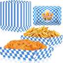 50PCS 3lb Oktoberfest Paper Food Trays  Heavy-Duty Disposable Serving Basket Trays for Oktoberfest Decorations, Party Supplies, German Theme Birthday Party Favors & Plates