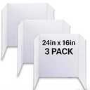 LonlyEagle Trifold Poster Board, 24" x 16", 3-Pack, White Corrugated Project Boards for Science Fairs, School Projects, Event Displays