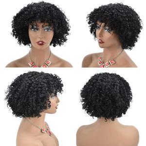 LYRICAL HAIR Afro Kinky Curly Short Human Hair Wigs for Black Women, 10 Inch 