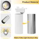 White Super Brightness 4000K Natural Light Dimmable Brightness 25W 2000lm J&L Type LED Track Lighting System with 13 FT Track Rails and Ceiling Spotlight Fixture Installation Package
